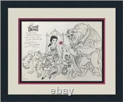 Walt Disney Beauty and the Beast Sketches from Disney Park Artist Custom Framed