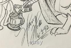 Walt Disney Beauty and the Beast Sketches from Disney Park Artist Custom Framed