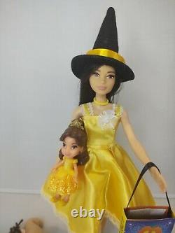 Witch Barbie OOAK Halloween Costume + Disney Beauty and the Beast Belle figure