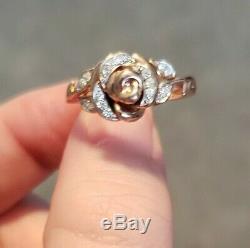 Zales Enchanted Collection Disney Beauty & Beast Belle Rose Gold Ring size 6.5